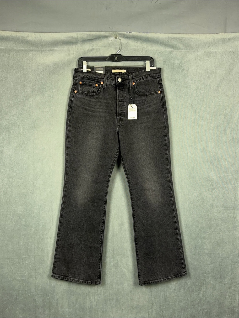 Levis Wedgie Bootcut Jeans Womens Size 30x30 High Rise Crackle Black Western NWT